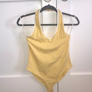 YELLOW BACKLESS BODYSUIT